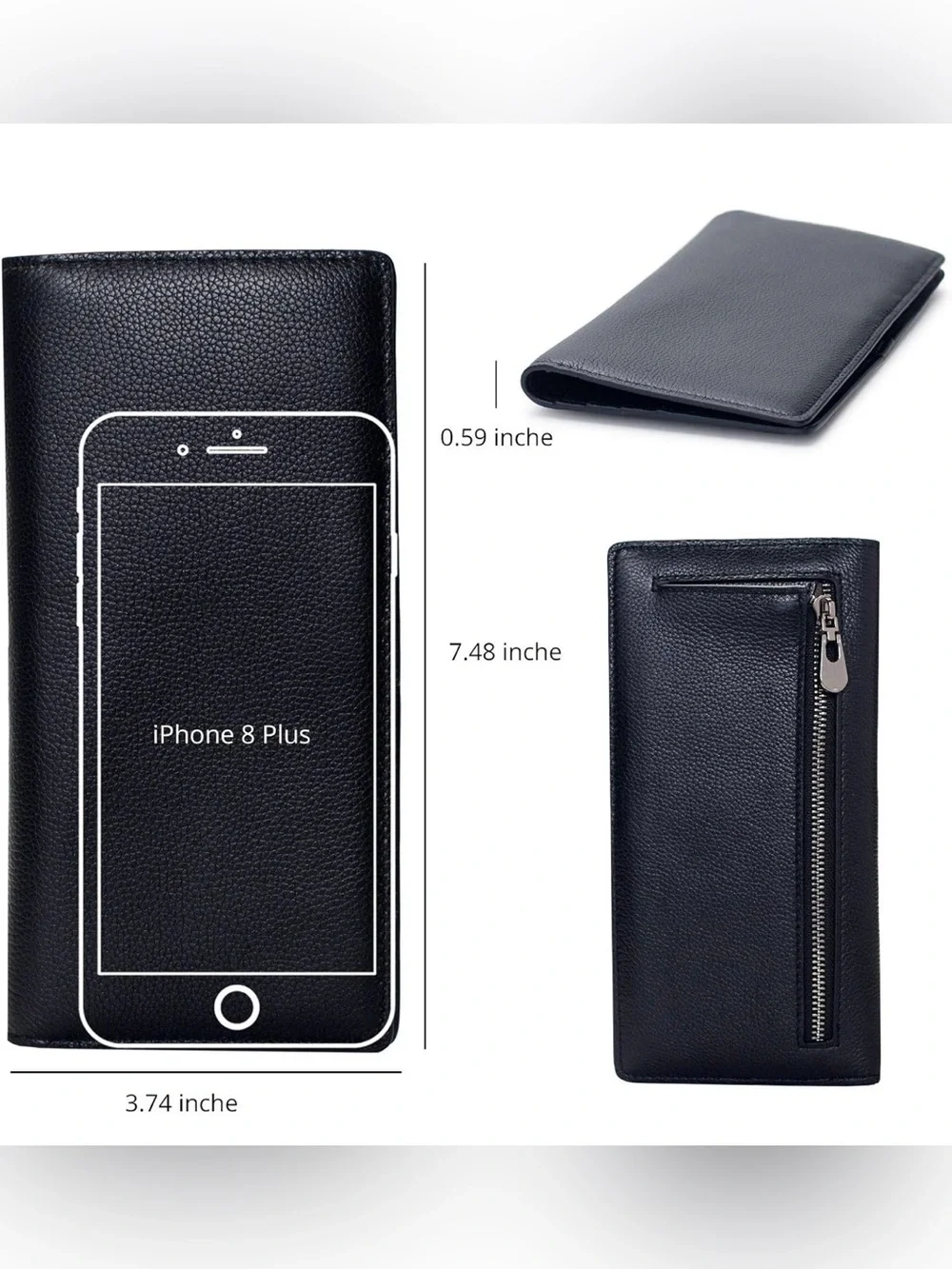 YNS Generic Black Leather Long Wallet - Picture 5 of 6